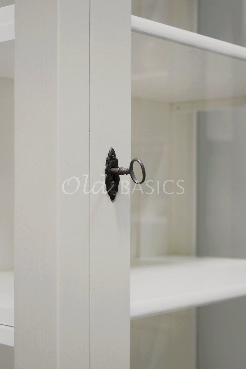 Detail van Vitrinekast Vertou, 1 deuren, RAL7032, grijs, beige, materiaal hout